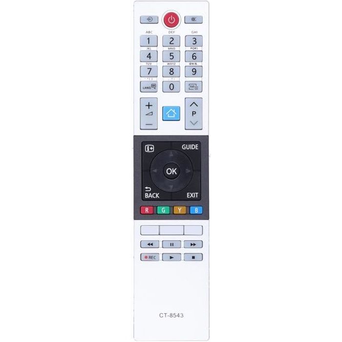ZJCHAO Télécommande CT ‑ 8543 Télécommande TV CT ‑ 8543 pour accessoires de remplacement pour téléviseur HDTV LED Toshiba