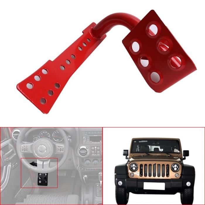 Pédalier,Métal voiture décoration intérieure pédale morte côté gauche repose pied panneau pour Jeep Wrangler JK - Type Rouge