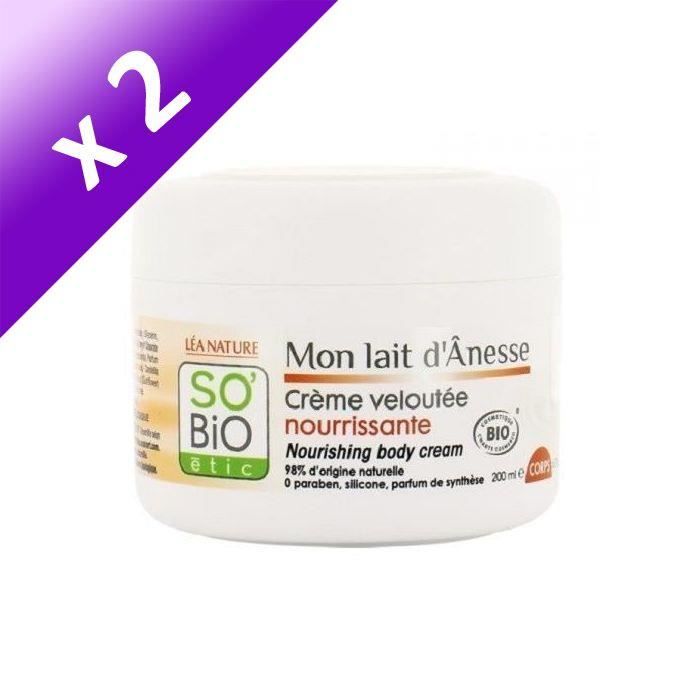 SOBIO Crème pour le corp Nourrissante - 200 ml (Lot de 2)