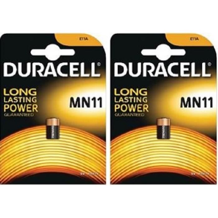 2 Piles DURACELL MN11 - E11A - A11 6V