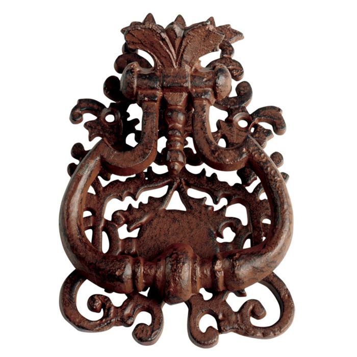 Heurtoir de porte en Fonte Baroque Rouille