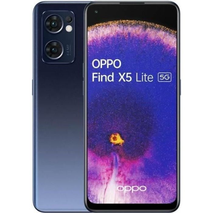 Smartphone Téléphone OPPO Find X5 Lite 5G 8 Go RAM + 256 Go Noir 7,300000