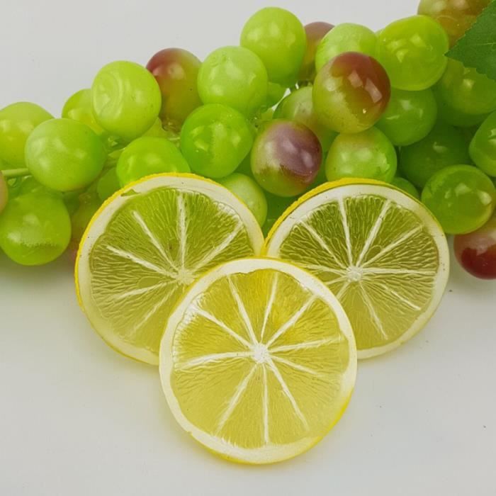 10pcs Artificial Lemon Slice Fake Photography Fruit Props for Store (Random Color) RAPE