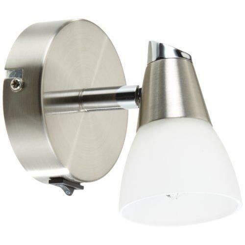 Reality Leuchten R8811-07 Applique murale pivotante 1 ampoule halogène culot G9 Nickel mat/verre blanc