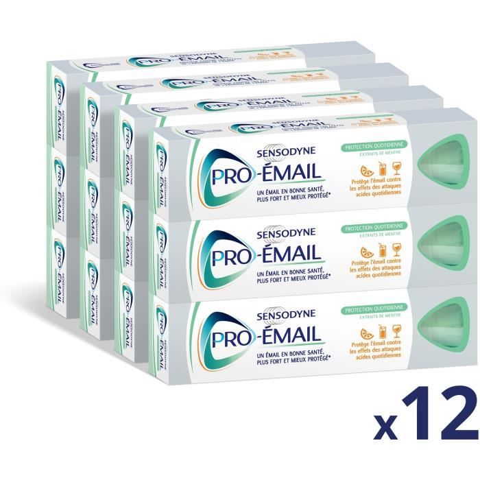 SENSODYNE Dentifrice Pro-Email Protection quotidienne - 12 tubes de 75 ml