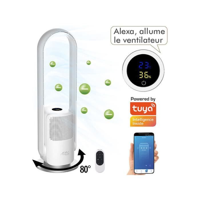 Ventilateur connecté sans pale VT-400.app avec purificateur d’air