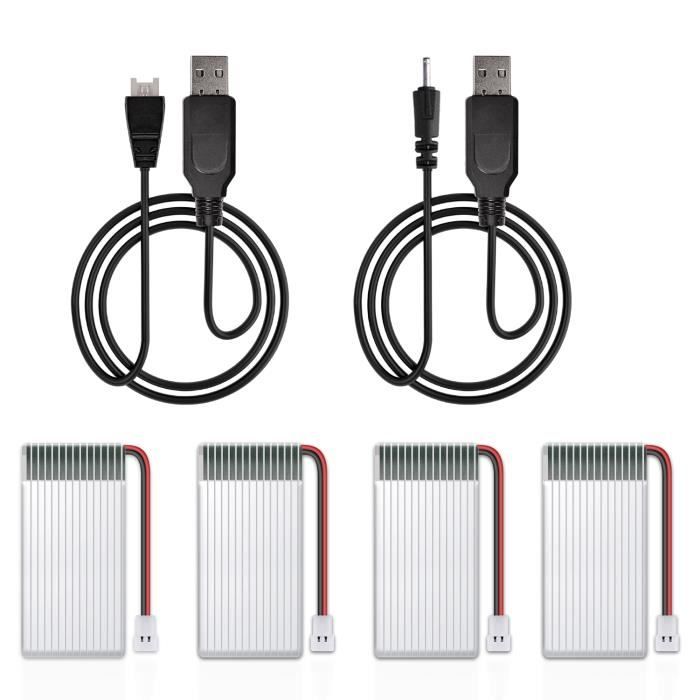 Kits de Batterie pour SNAPTAIN SP300 Drone, 4 Batteries + 2 Chargeurs USB