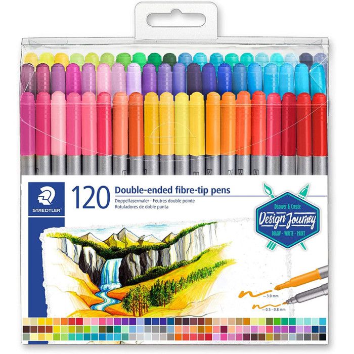STAEDTLER Feutre double pointe Design Journey, 'tui de 120 0,000000 Noir