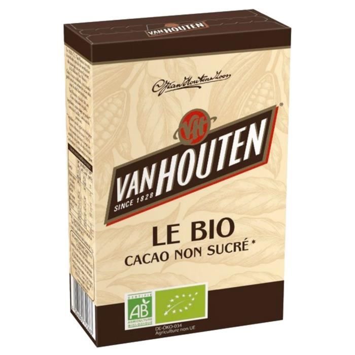 Van Houten Le Bio Cacao Non Sucré 125g (lot de 3)