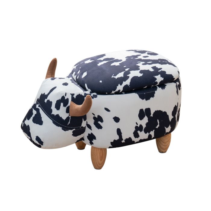 SVITA Tabouret pour animaux Espace de rangement Tabouret pour enfants Chambre d'enfants Boîte de siège Vache