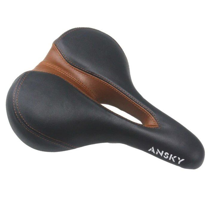 Siège de Vélo Vintage en Faux Cuir de Vache Classique Selle de Vélo Noire