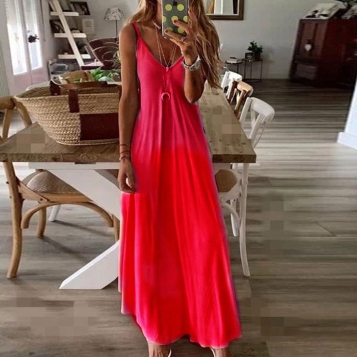 Robe De Soirée Femme Sexy - Col V Profond, Bretelles Spaghetti - Longue Élégante - Polyester | Pour Bal Ou Soirée