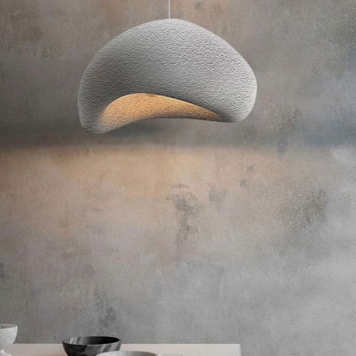 WOTTES Suspension Luminaire Moderne Créatif Gris Lustre Design Mousse Vintage E27 Lampe 1pcs Ø30cm pour Cuisine Salle à Manger