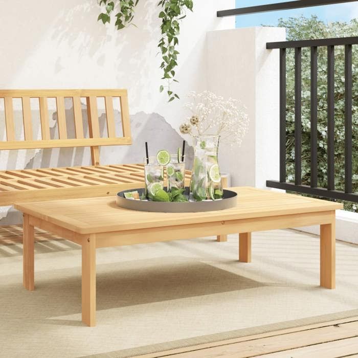 vidaXL Table de jardin 100x60x30 cm bois d'acacia solide table d'extérieur meuble de jardin meuble de patio table de 365851 - vue 2