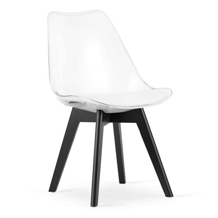 Chaise MARK - transparente / pieds noirs x 1 OSKAR qualité élégante