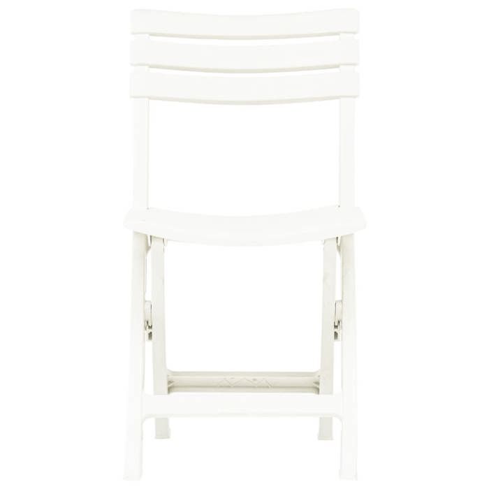 SWEETY Chaises de jardin pliables lot de 2 Plastique Blanc - anticorrosion - 7.38kg CJ2125