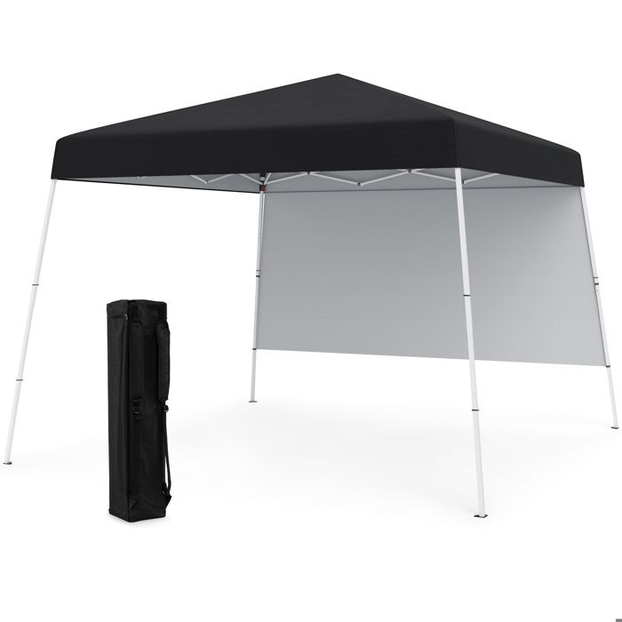 COSTWAY Tente Pop-Up Pliable 3 x 3 M avec 1 Mur Latéral - Protection Solaire UPF50+ - Sac à Dos Portable pour Camping Noir COSTWAY Tente Pop-Up Pliable 3 x 3 M avec 1 Mur Latéral - Protection Solaire UPF50+ - Sac à Dos Portable pour Camping Noir