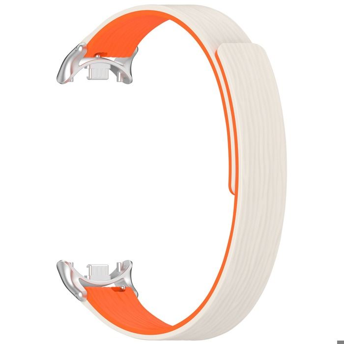 INF Bracelet de montre magnétique en silicone pour Xiaomi 10 bracelet de remplacement à rayures noir Blanc+Orange