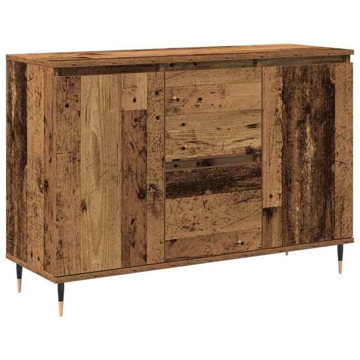 YUN@Buffet Bas Bahut Armoire Commode Sidebord avec portes et tiroirs en vieux bois 101 5x35x70 cm @911@