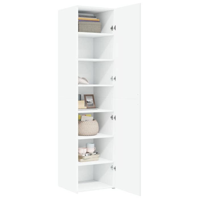 Blanc Armoire haute - SOLOMOON - BUFFET DE SALON - blanc 45x425x185 cm - bois dingénierie FR3168