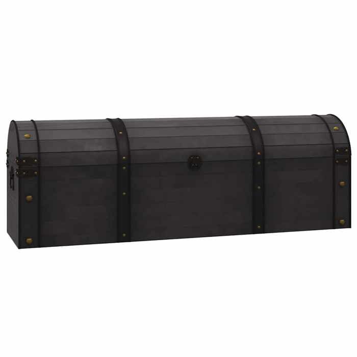 “Winter SaleTOP Buffet bahut Noir - Coffre de rangement Bois massif style vintage 120x30x40cm PRO13412