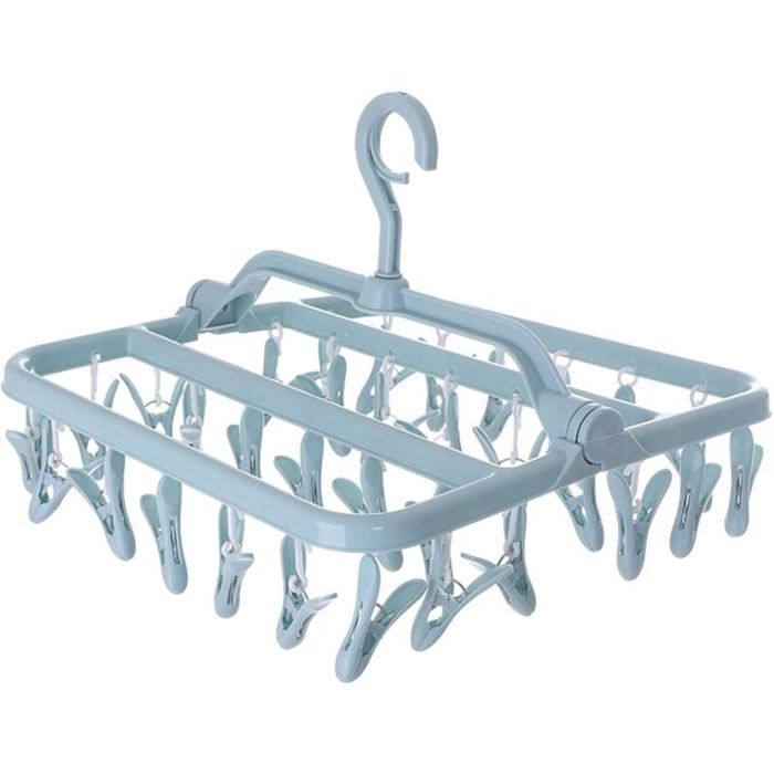 Étendoir à vêtements pliable - MICH - 32 clips - Pliable - Intérieur et extérieur - 360° rotation - Antidérapant