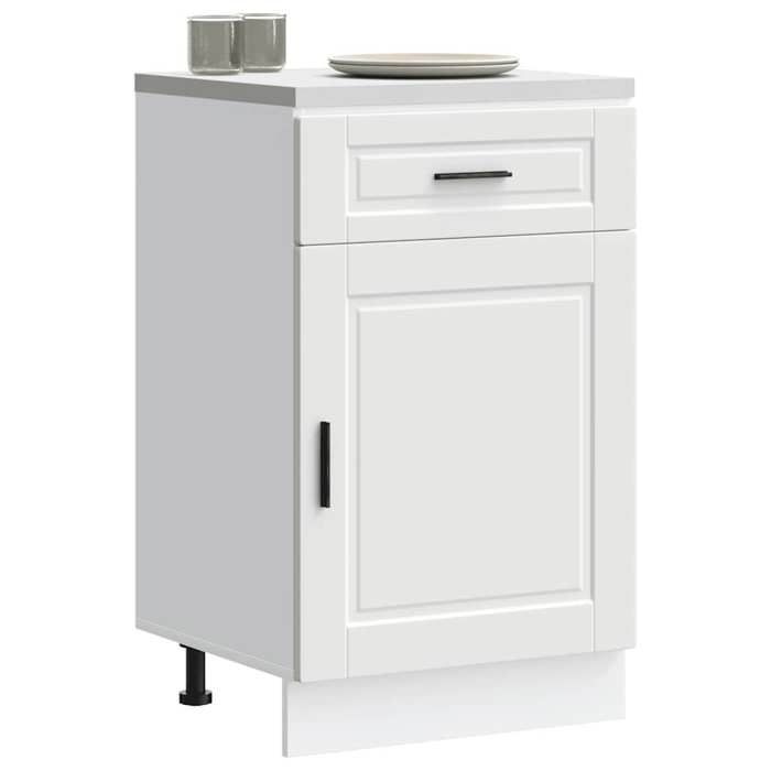 Armoire de cuisine bois dingénierie - vidaXL - Blanc - 50x46x815 cm - Porto - Pieds réglables