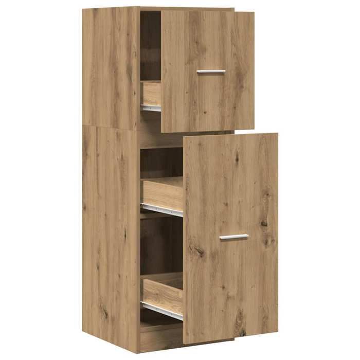 Moderne Armoire dapothicaire BURKE Buffet haut chêne artisanal bois dingénierie 40x41x118 cm AA1121