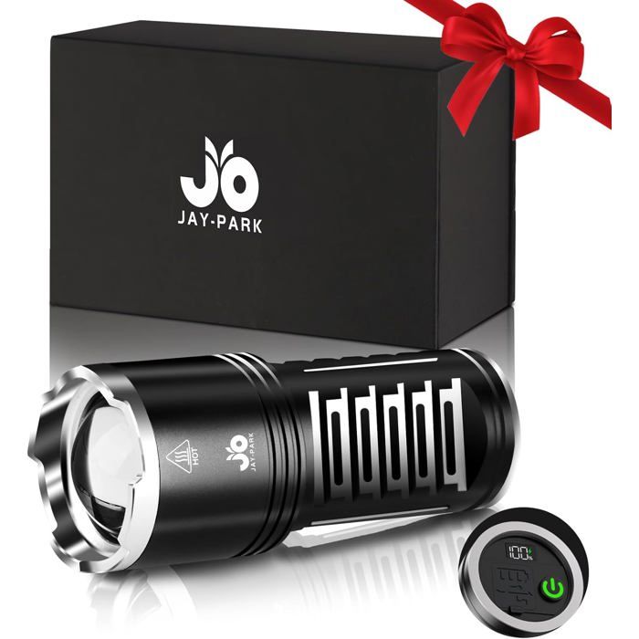 Lampe Torche LED JAY-PARK 1000000 lumens Rechargeable 10800mAh Zoom IPX7