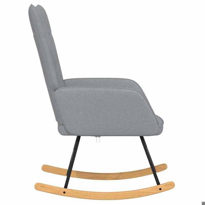 Fauteuil Allaitement - Gris - Chaise à bascule - Rocking Chair - Gris clair Tissu 61x78x98 cm F1434