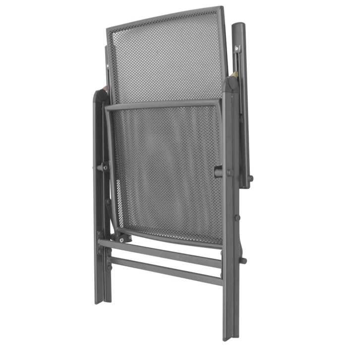 NEUF Chaises empilables de jardin (lot de 2) - Fauteuil de Jardin Chaise dextérieur Acier Gris - L57 x l94 x H104cm FR00_191712619