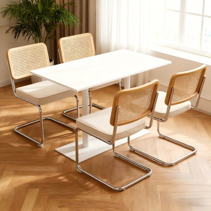 Lot De 4 Chaises Beige 50x56.9x85.9cm similicuir Rembourré pieds Chromés style Moderne Pour Salle À Manger Et Cuisine Pas De Table Lot De 4 Chaises Beige 50x56.9x85.9cm similicuir Rembourré pieds Chromés style Moderne Pour Salle À Manger Et Cuisine Pas De Table