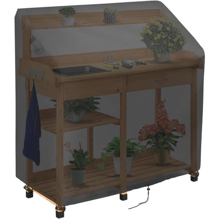 Housse de rangement pour banc de jardin – 122 x 51 x 115 cm – Résistante aux UV et aux intempéries – Étanche – Fabriquée en matéri