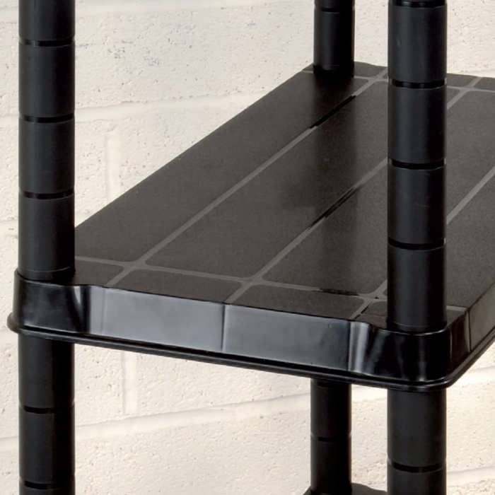 Étagère de rangement à 4 niveaux Noir 61x30 5x130 cm Plastique_2 ans garantie_62690