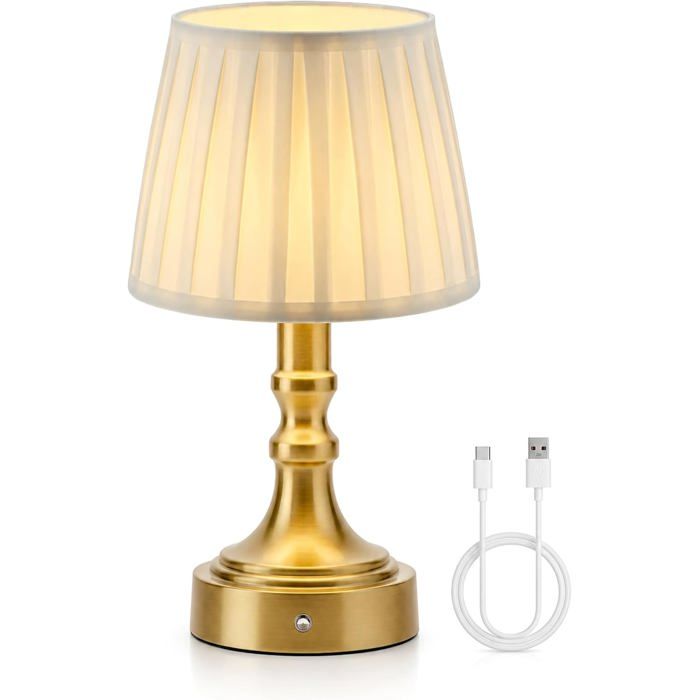 Lampe De Table Sans Fil Rechargeable Tactile Doré[LL596]