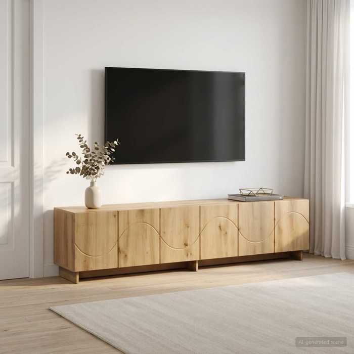 vidaXL Meuble TV 180 x 34 5 x 40 cm Chêne artisanal Bois dingénierie 8011593 vidaXL Meuble TV 180 x 34 5 x 40 cm Chêne artisanal Bois dingénierie 8011593