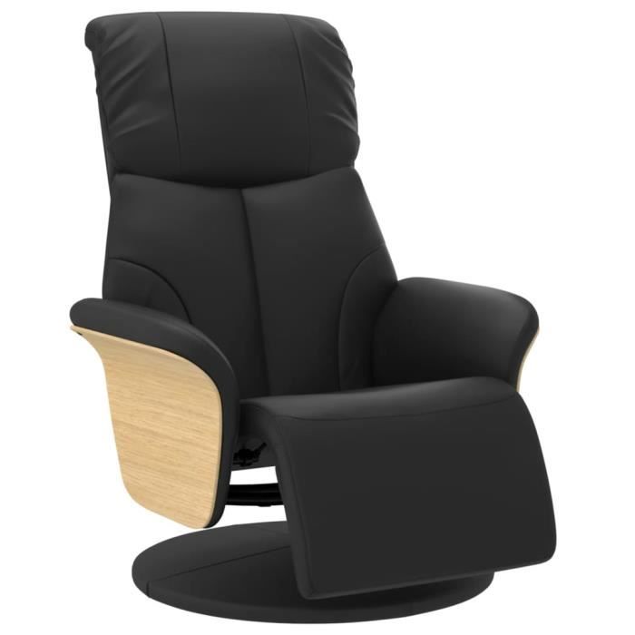 Fauteuil Inclinable Avec Repose-pieds Ennio Noir - Fauteuil
