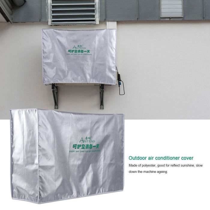 Housse De Protection Pour Climatiseur Extérieur - Imperméable Anti-poussière, 6 Tailles, Tissu Oxford Argent | Couverture Hiver - 8