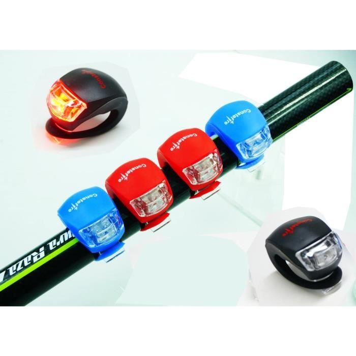 Lot De 6 Feux Vélo LED – Avant/Arrière, 3 Modes, Silicone Étanche, Piles Incluses