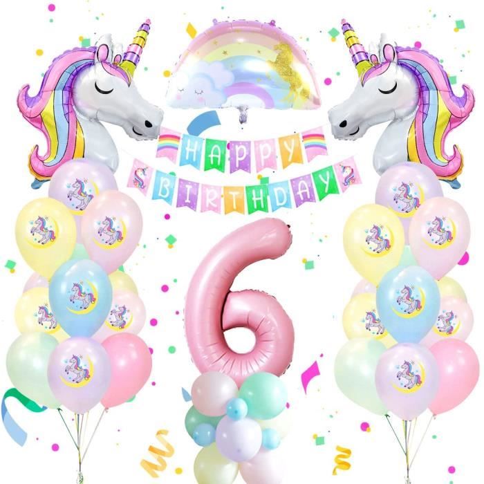 Licorne Decoration Anniversaire Fille 6 An 6 Ballon Anniversaire Fille Pour Ballon 6 Ans Fille Deco Anniversaire Fille Licor 1659 Cdiscount Maison