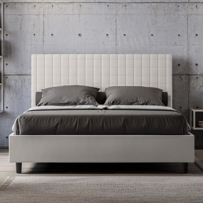 Lit double - Sunny - 160x190 - blanc