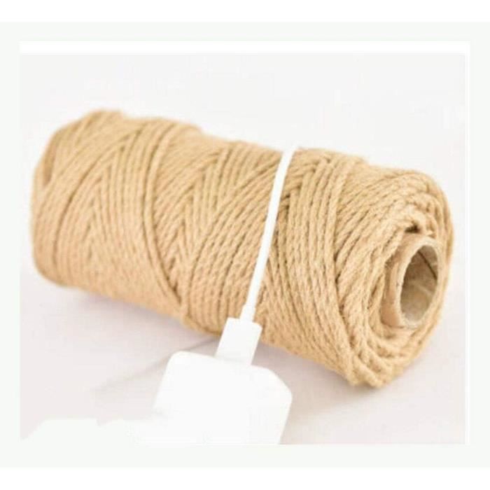 Corde En Chanvre Tressé 4mm - 20 Mètres De Long, 100% Chanvre Naturel Pour Bricolage Ou Décoration