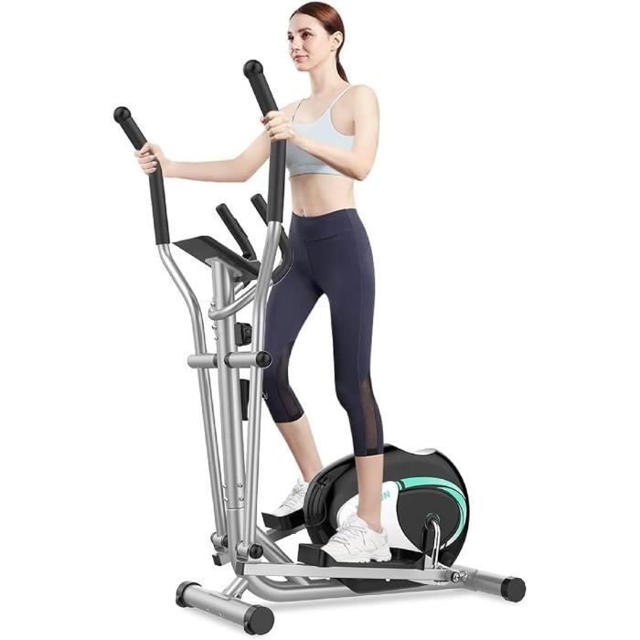 Vélo elliptique magnétique - Fitness - 8 niveaux de résistance - Capteur de fréquence cardiaque - Max. 120 kg