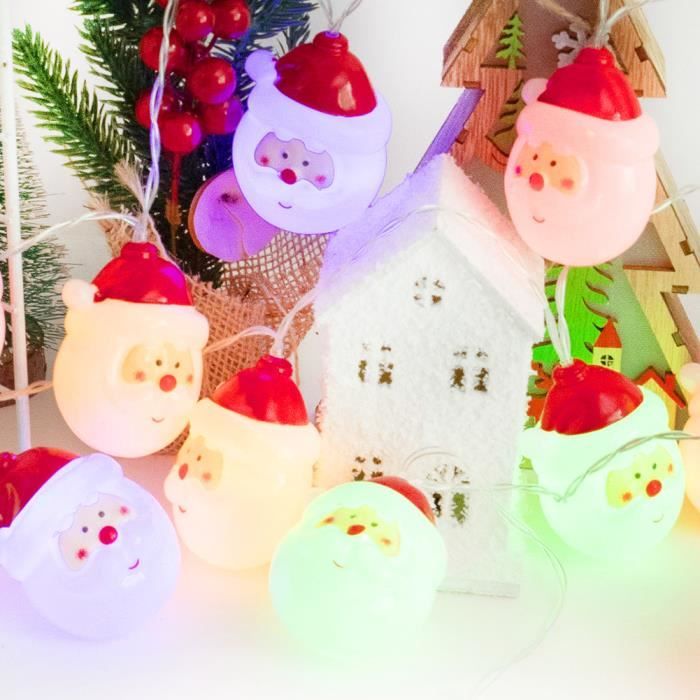 Guirlande lumineuse du Père Noël LED 10 ampoules 1.5m Intérieur