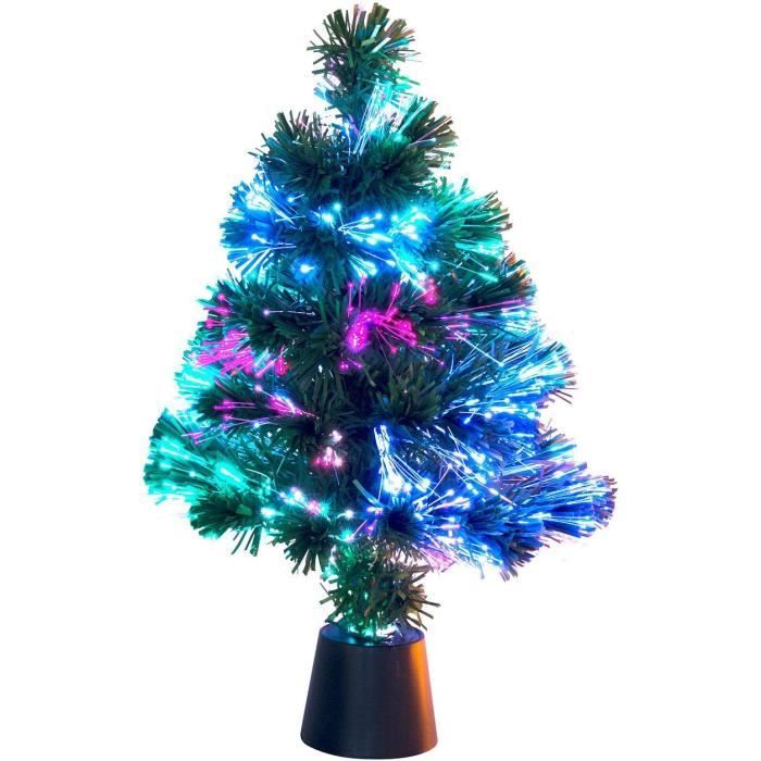 Sapin De Noël Artificiel Lumineux Avec Fibre Optique Led[u602] Cdiscount Maison