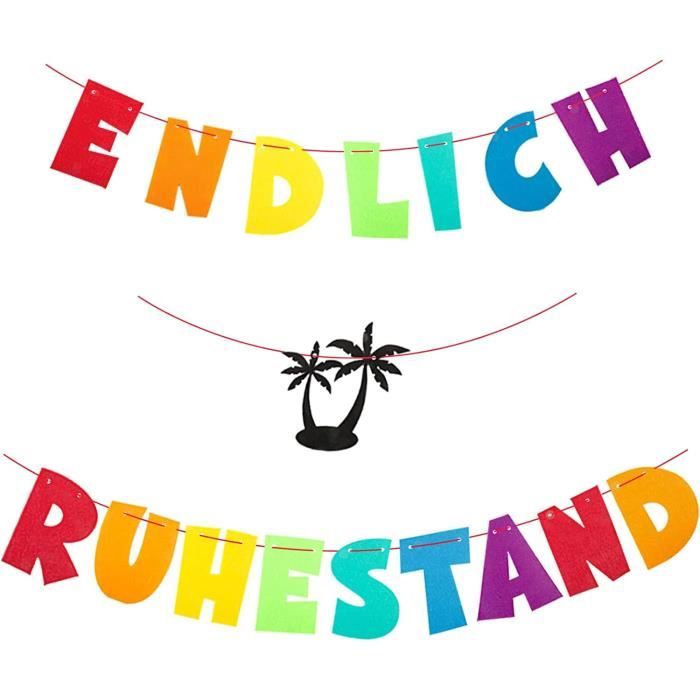 Bannière "WILLKOMMENZUHAUSE" En Feutre - Ruban Rouge 6 M, Lettres 15 Cm