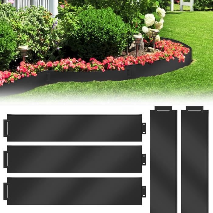 Bordure De Pelouse En Acier Galvanisé – Rouleau De 6 M, Hauteur 20 Cm – Flexible Et Durable