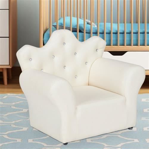 Fauteuil Canape Confortable Pour Enfant Design En Forme De Couronne Avec Pouf Blanc Cdiscount Puericulture Eveil Bebe