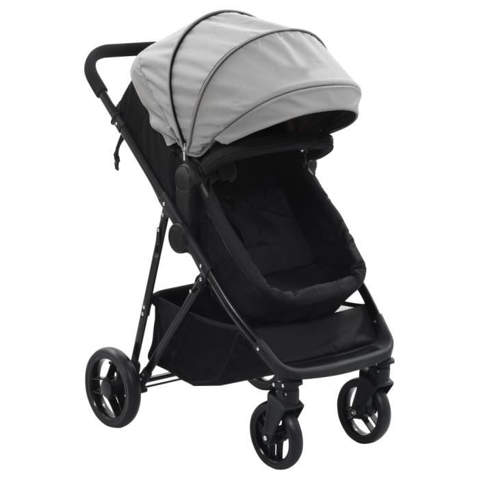 Poussette Pour Enfant Landeau Bebe Grise Et Noire En Acier Pliante Cossue Sympa Cdiscount Puericulture Eveil Bebe