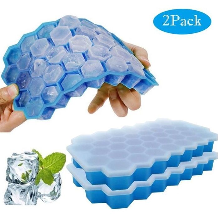 Forme de nid d'abeilles Ice-Cube Maker Bac à glaçons Bacs à glace Moule Conteneurs de stockage 2pcs TZZ200520662BU_ion